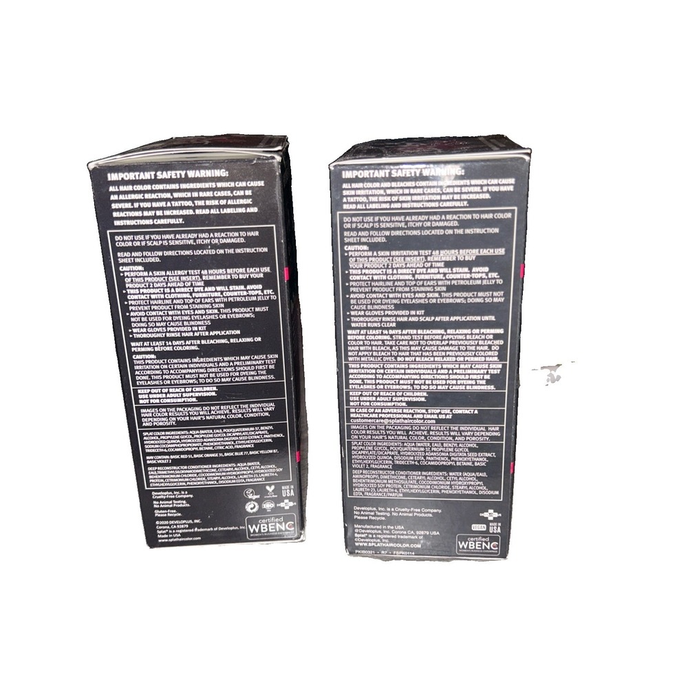 Splat Rebellious Colors Hair Coloring Complete Kit, Midnight Magenta LOT OF 2 - Picture 2 of 4